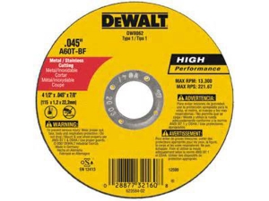 WHEEL, CUTOFF, 4-1/2" X .045 X 7/8, DW8062