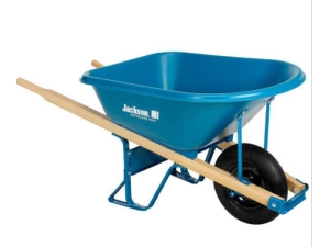 WHEELBARROW, METAL TUB, 6CF, WTIH AIR FILLED TIRE