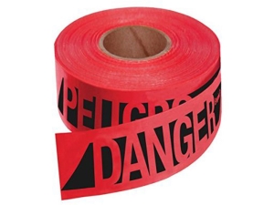 TAPE, DANGER, RED,  REINFORCED, BILINGUAL, EM76-0604