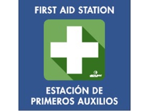 SIGN, E RESPONSE, 12X12, FIRST AID STATION, BILINGUAL