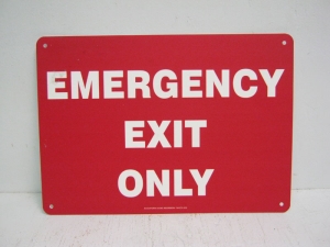 SIGN, EMERGENCY EXIT ONLY, 10x14