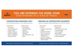 SIGN, 4'X8', WORK ZONE REQUIREMENTS, BILINGUAL