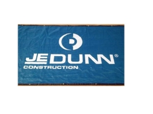 WINDSCREEN, BLUE, LOGO,65"X43", HEM, GROMMETS, SQ VENT