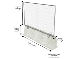 FENCE PANEL, FOR BARRIER, 10' X 6', GALV. HLM-BFP106G